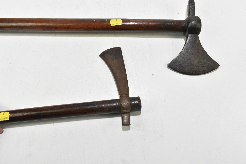 A simple tomahawk, shaft length 38cm, and a larger axe (2). Provenance: The Captain Allan Marshall - Image 6 of 6