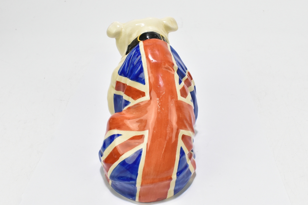 ROYAL DOULTON; a model of a seated bulldog draped in a Union Jack, no.645658, height 15cm, length - Image 3 of 6