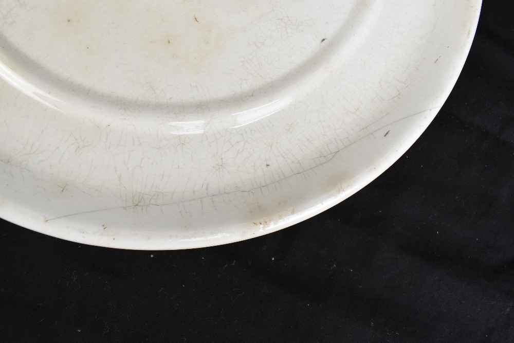 A late 19th/early 20th century ironstone Pure Butter butcher's slab, of circular form, diameter - Image 6 of 7