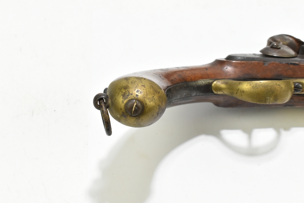 A 19th century Belgian flintlock pistol with 9.5" barrel, plain lock plate stamped '853' and - Image 7 of 12