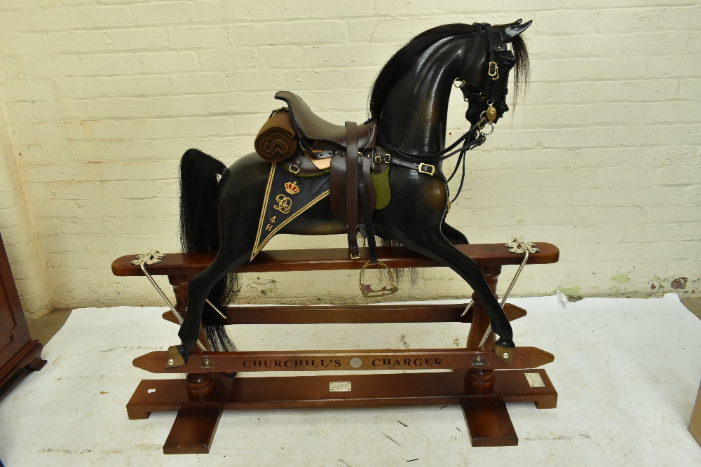 STEVENSON BROTHERS; a good and rare 'Churchill's Charger' rocking horse, in English oak with - Image 8 of 11