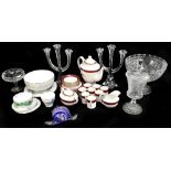 A collection of assorted ceramics and glassware including Spode 'Bordeaux' coffee service,