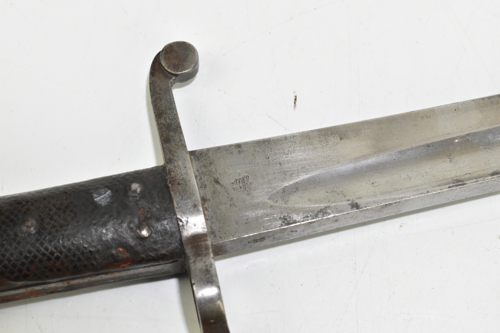 A late 19th century Chassepot-type military issue bayonet, the fullered blade with War Department - Image 5 of 8