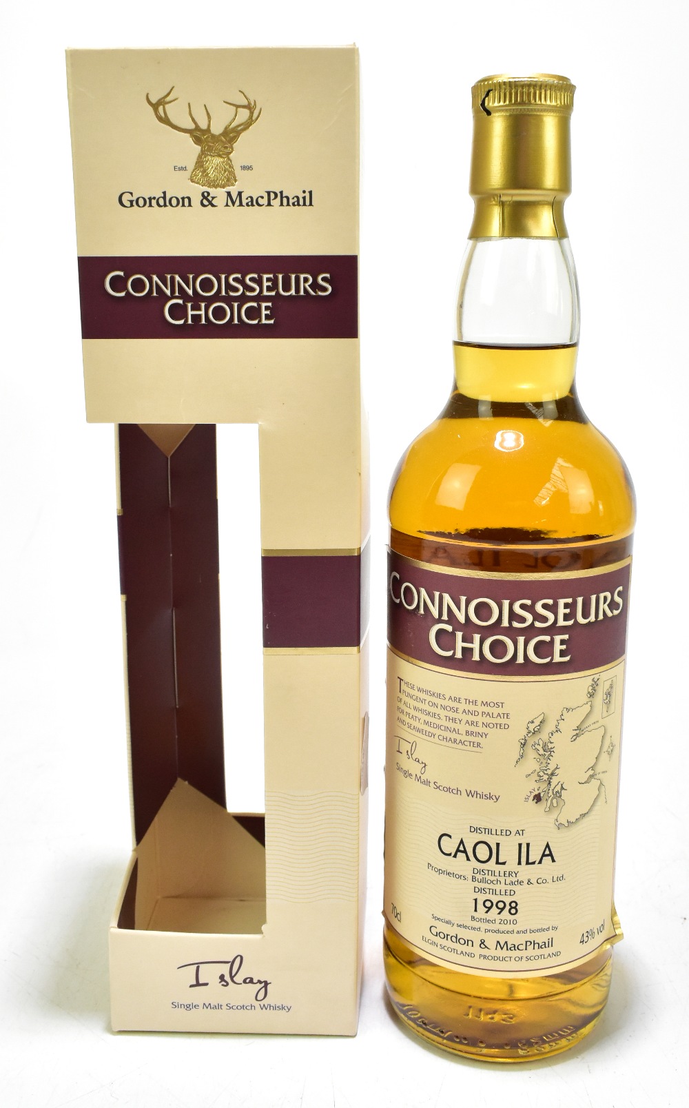 WHISKY; a single bottle of Caol Ila Islay single malt Scotch whisky, distilled 1998 and bottled