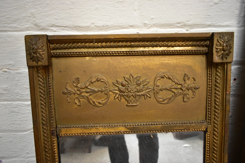 A 19th century gilt wood wall mirror of rectangular form, with boarded back, 141 x 73cm, together - Image 5 of 7