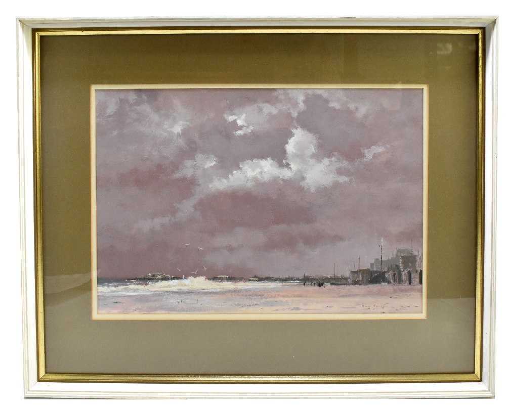ROY PERRY; acrylic, Brighton Beach at Winter, signed lower right, 32.5 x 46.5cm, framed and