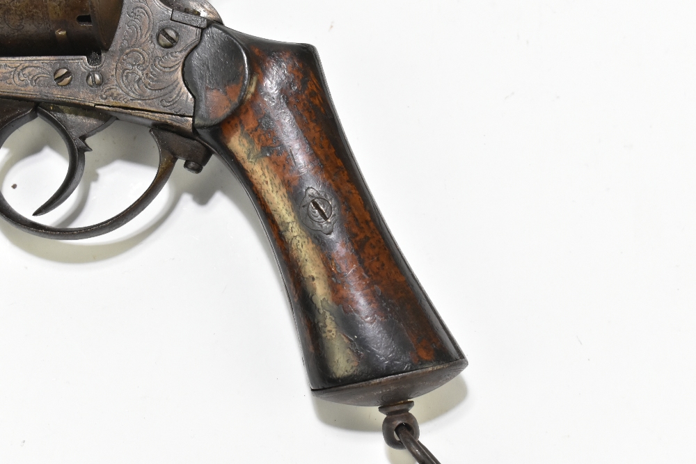 A late 19th/early 20th century Belgian pinfire revolver, the frame indistinctly signed with the - Image 3 of 10