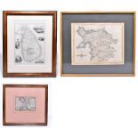 NORTH WALES; a map of Anglesey and Caernarvon, 8.5 x 12 cm, together with a map of North Wales and a