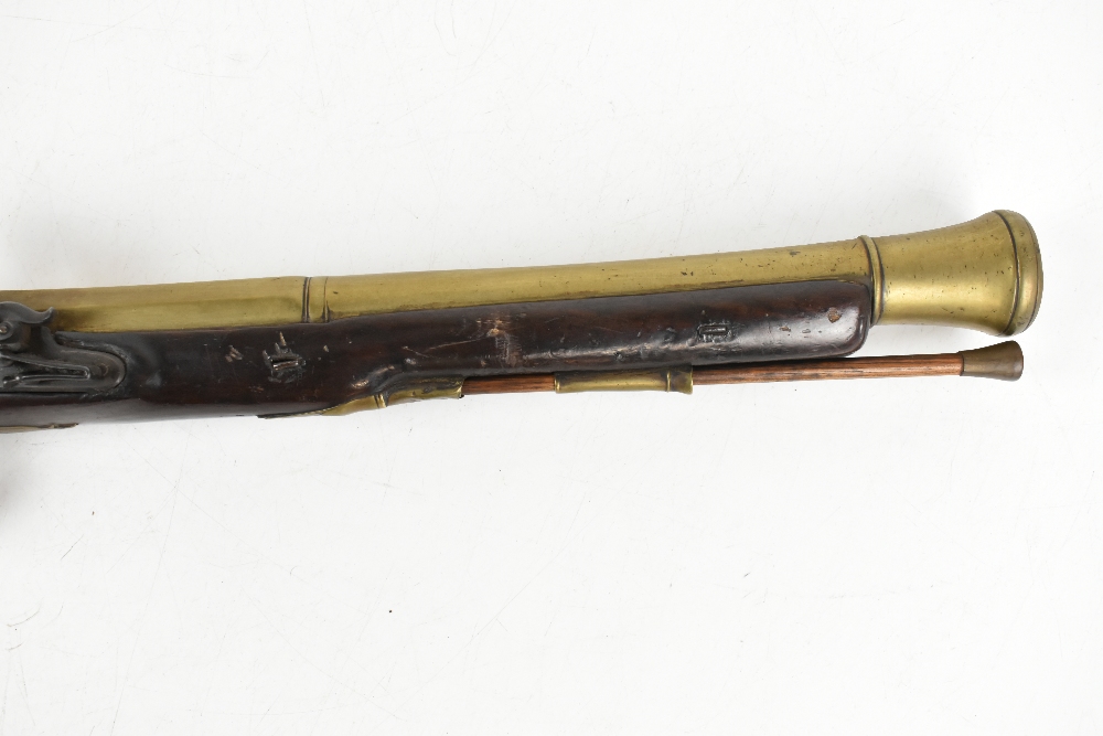 CONWAY; a 19th century brass barrelled blunderbuss, inscribed maker's name to the lock plate, the - Image 4 of 14