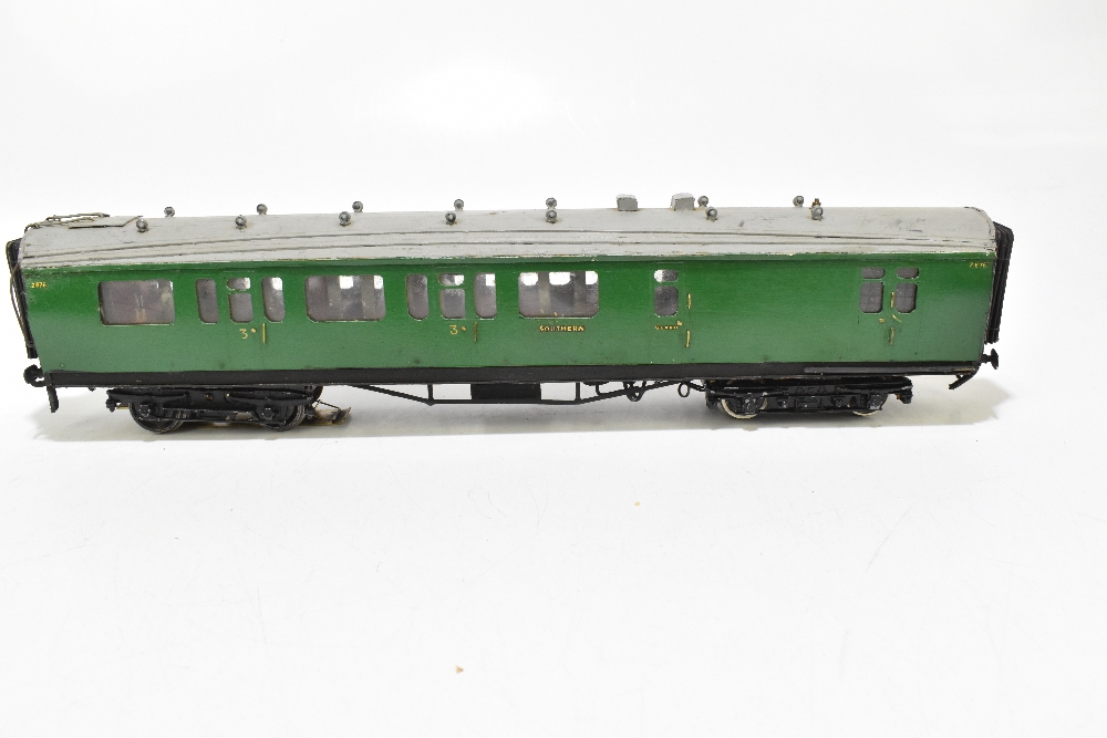 Three kit or scratch built wooden bodied Southern Railway coaches with electric multiple units - Image 9 of 10