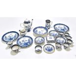 A Booths 'Real Old Willow' blue and white twenty-nine piece part dinner and coffee service including