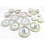 A seven piece 19th century dolls' house/children's part tea service with sepia transfer printed