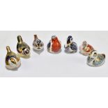 ROYAL CROWN DERBY; seven assorted animal form paperweights to include Collector's Guild '