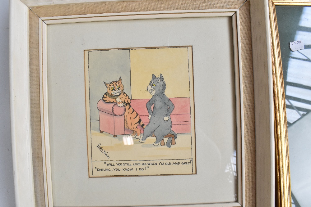 AFTER LOUIS WAIN; a coloured print, 'Will You Still Love Me When I'm Old and Grey?', 21 x 17.5cm, - Image 4 of 7