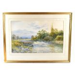 UNATTRIBUTED; watercolour, ‘On the Trent’, indistinctly signed, possibly W.A. Wanthy, 46 x 72cm,