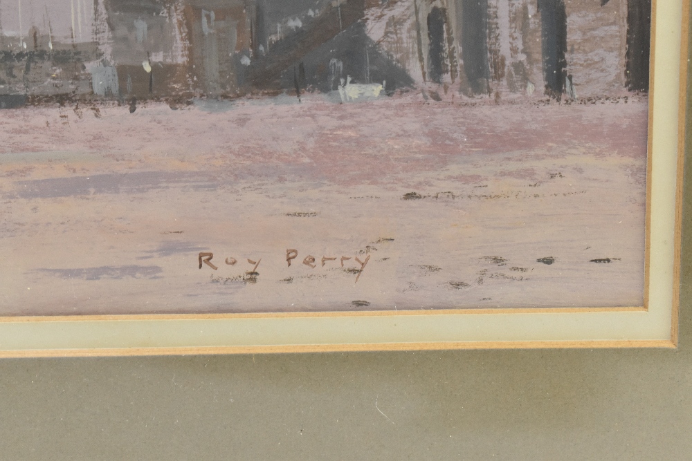 ROY PERRY; acrylic, Brighton Beach at Winter, signed lower right, 32.5 x 46.5cm, framed and - Image 3 of 4
