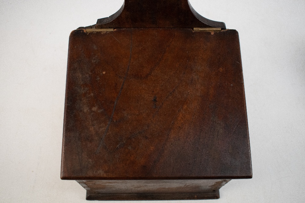 An early 19th century mahogany salt box, height 36cm, and an early 20th century walnut desk stand, - Image 7 of 10