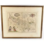 A 19th century map of Picardia [Picardy], 40.5 x 56cm, framed and glazed.