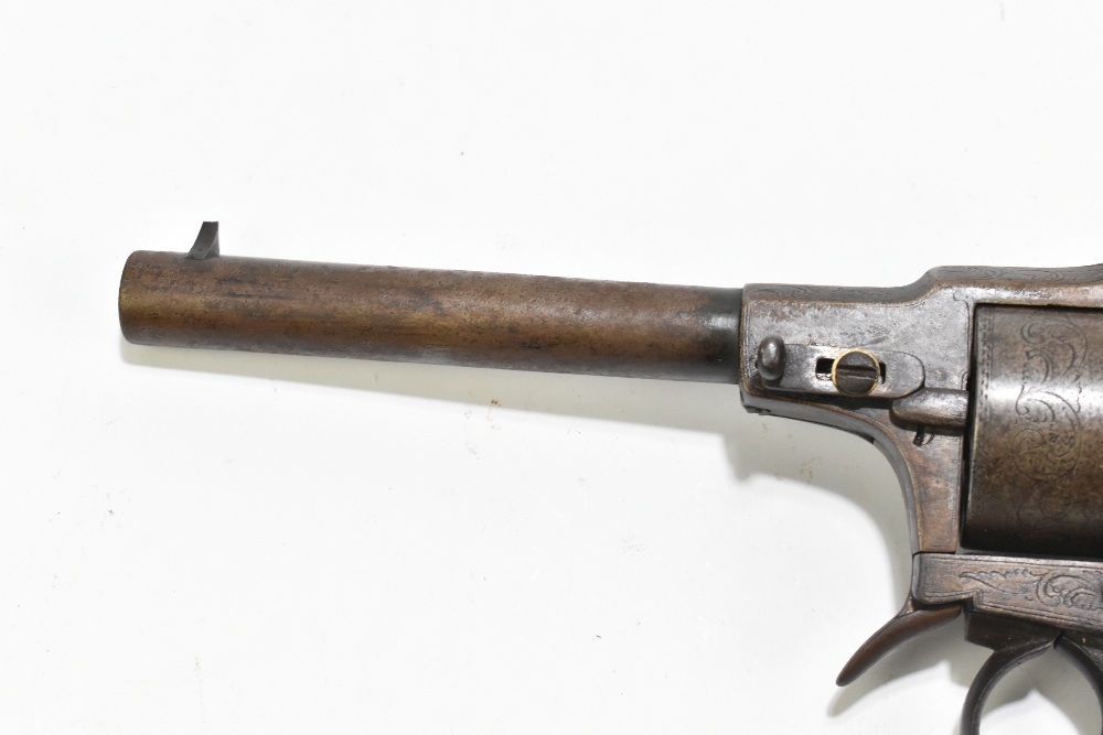 A late 19th/early 20th century Belgian pinfire revolver, the frame indistinctly signed with the - Image 5 of 10