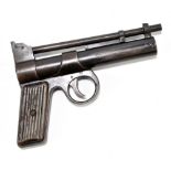 A Webley Junior .177 air pistol with metal grips, length 20cm, SN:J17648. Provenance: The Captain