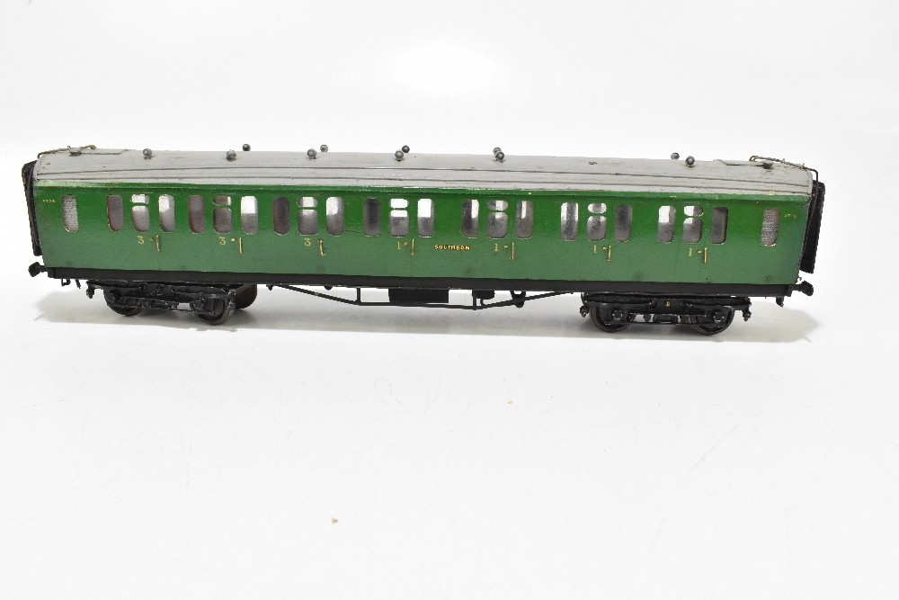 Three kit or scratch built wooden bodied Southern Railway coaches with electric multiple units - Image 6 of 10