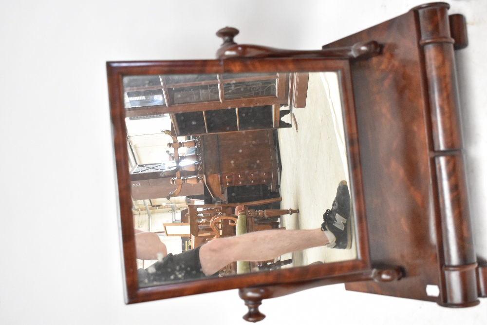 A 19th century mahogany swing dressing table mirror, with two base drawers, height 61cm, width 52, - Image 2 of 4