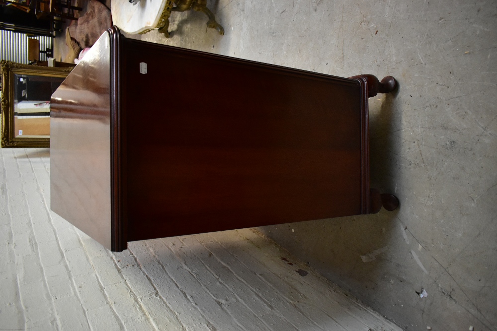 WARING & GILLOWS; a mahogany twin door cupboard raised on cabriole supports, length 100cm, depth - Image 4 of 4