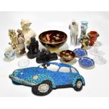 A collection of ceramics, glass and decorative items including a Carltonware fruit bowl decorated