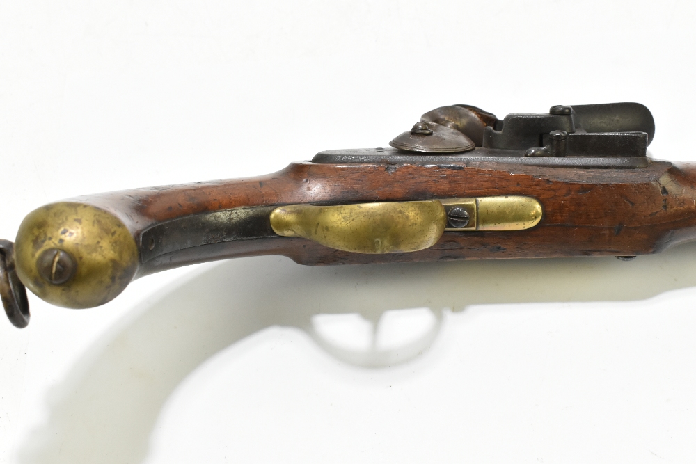 A 19th century Belgian flintlock pistol with 9.5" barrel, plain lock plate stamped '853' and - Image 6 of 12