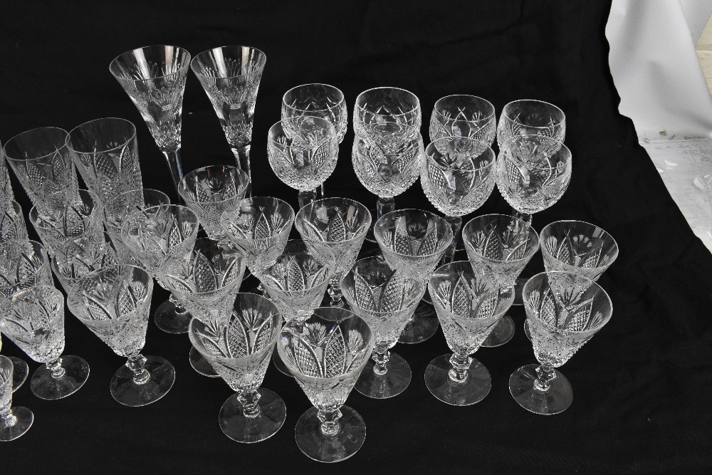 A collection of assorted cut glassware to include two large Waterford wine glasses, beakers, hock - Image 3 of 4