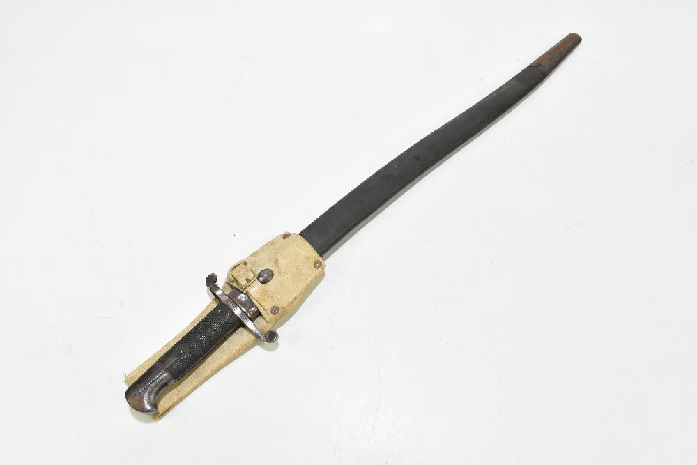 A 19th century chassepot-type military issue bayonet, the fullered blade with War Department, - Image 5 of 5