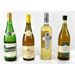Four bottles of white wine, a Mâcon-Villages Chardonnay 2004,