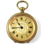 Ivy; a gilt metal key wind open face pocket watch with engraved case back, 38mm.