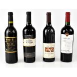 Four bottles of red wine, a Vinalba Reserve Malbec 2006,