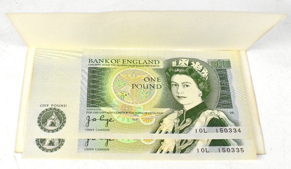 A £1 error note, series D, Jo Page, serial no. - Bild 3 aus 5