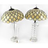 Two contemporary glass table lamps, both of Art Deco form,