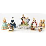 Various 20th century collectible ornaments to include two small Royal Doulton figurines,