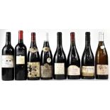 Eight bottles of red wine, a 2000 La Cabotte Côte du Rhône-Villages,