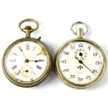 Smiths; a military issue silver-plated keyless wind stopwatch,