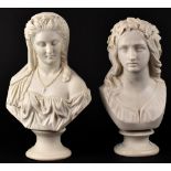 A c1860 Copeland Parian ware Crystal Palace Art Union finely modelled Parian bust after the