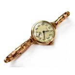 Waltham USA; a ladies' vintage 9ct gold wristwatch,