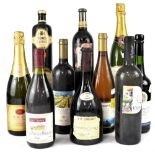 Ten bottles of various red and white wines to include Rudesheimer Sparkling White,