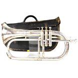An early 1930s Besson & Co, London silver plated flugelhorn, serial no.