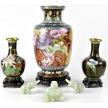 Various Oriental collectables to include a modern large cloisonné vase of baluster form decorated
