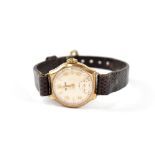 Rotary; a 9ct gold ladies' wristwatch, the white dial set with Arabic and baton numerals,
