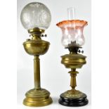 Two Edwardian oil lamps,