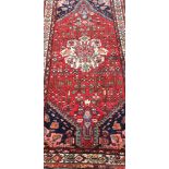 A fine Persian handmade Mehraban runner, 193 x 104cm.