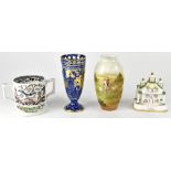 Various mixed pottery and porcelain collectibles to include a six-piece Continental porcelain