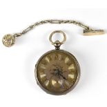 A hallmarked silver open face pocket watch,