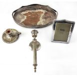 A quantity of mainly plated metalware to include a three-piece tea service,